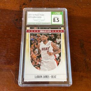 2011-2012 panini hoops #272 Lebrun James graded 8.5 basketball card Miami heat